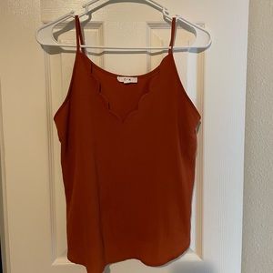 Brown Mesh Detail Cami Top